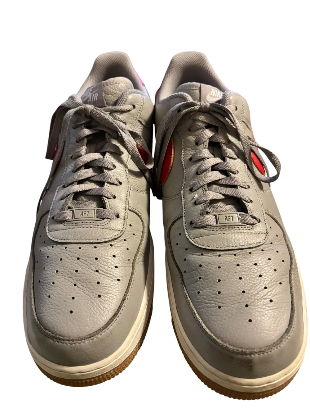 Nike Air Force 1 Low By You Gray Red Sneakers Men’s Size 15